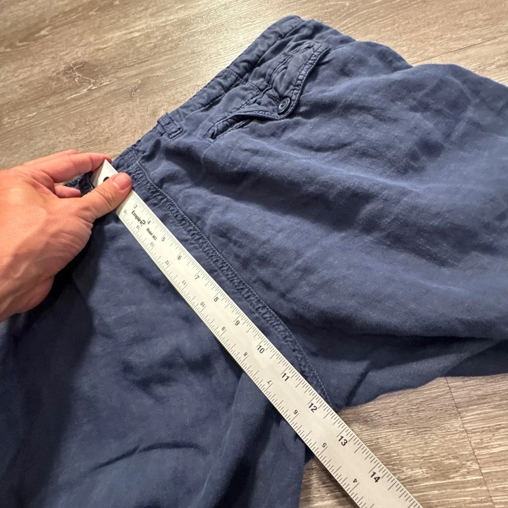 Kiwi Pants Mens XXL Blue 100% Linen Summer Beach Resort Saint Tropez 36x32